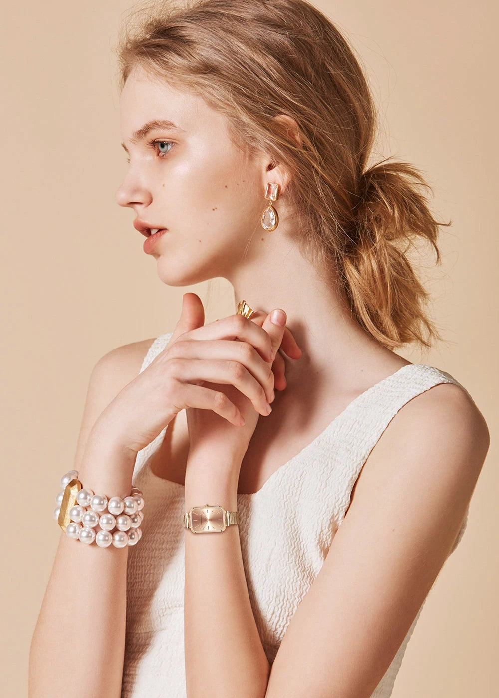 Square Mesh Strap Watch