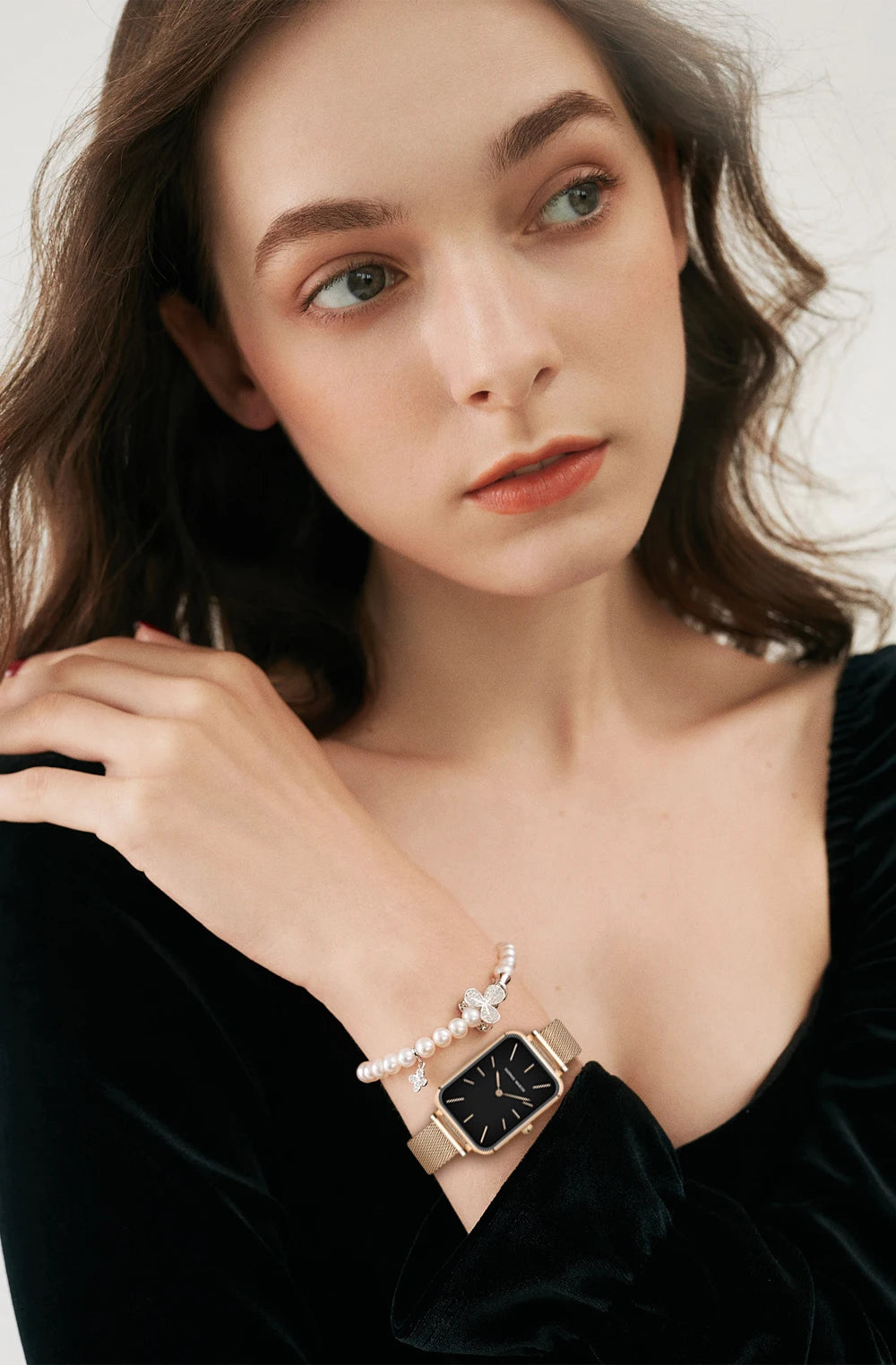 Square Mesh Strap Watch