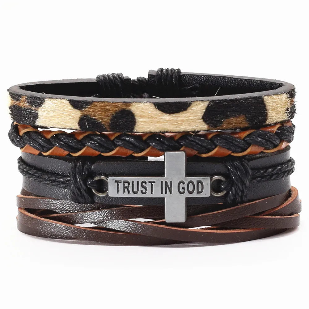 New Fashion Vintage Beads Leather Men Bracelets For Women Femme Homme Male Jewelry