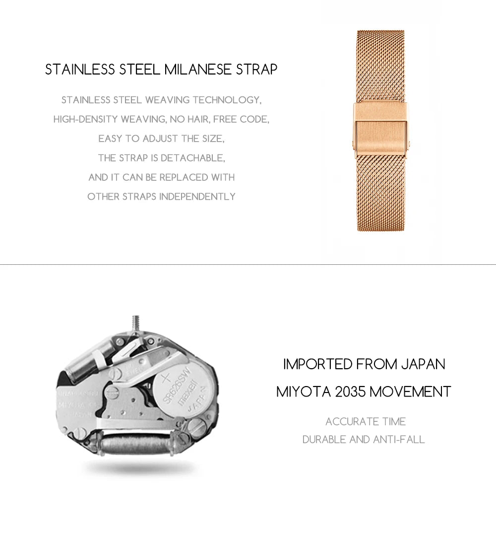 Square Mesh Strap Watch