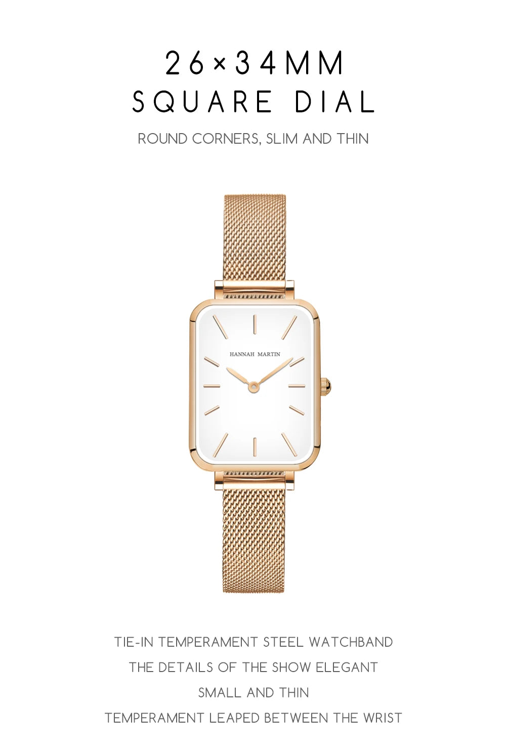 Square Mesh Strap Watch