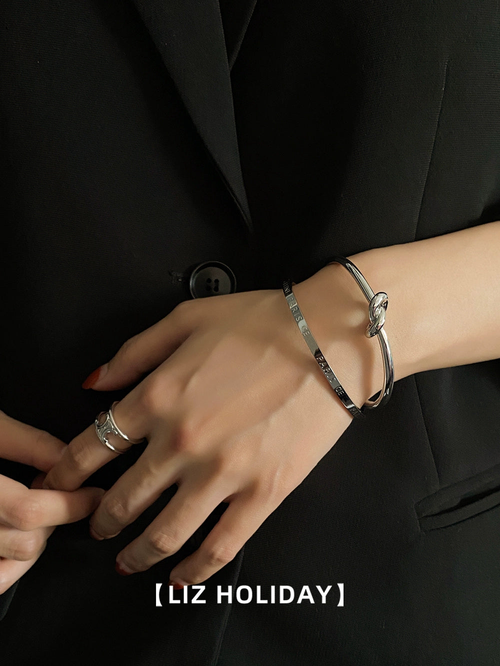 Knotted Open-Ended Bracelet Internet Hot Light Luxury Minority 2023 New Arrival Winter Fancy Minimalist Easiest for Match Exquisite
