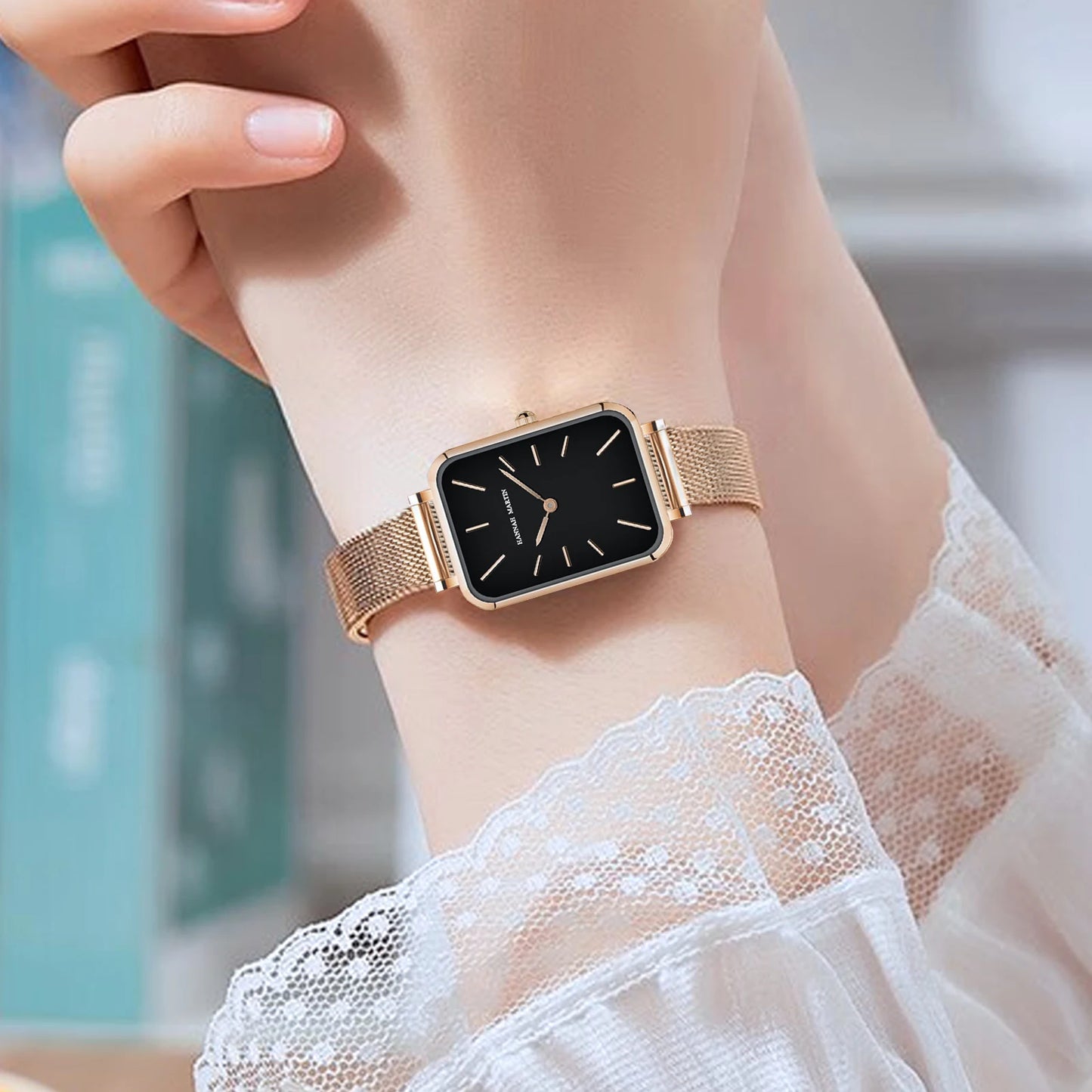 Square Mesh Strap Watch