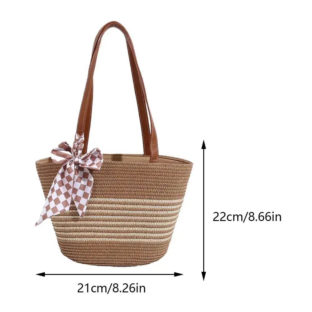 Large Straw Crochet Tote Bag