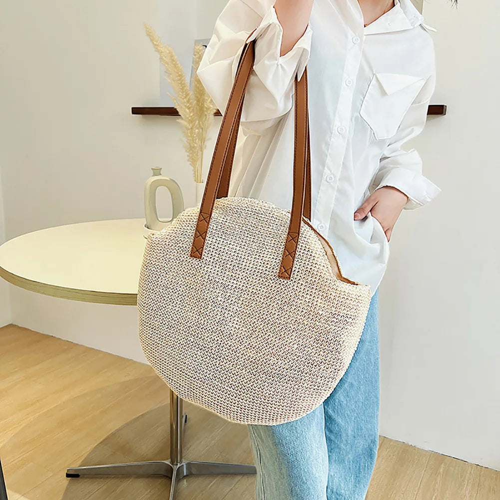 Handmade Boho Straw Beach Tote