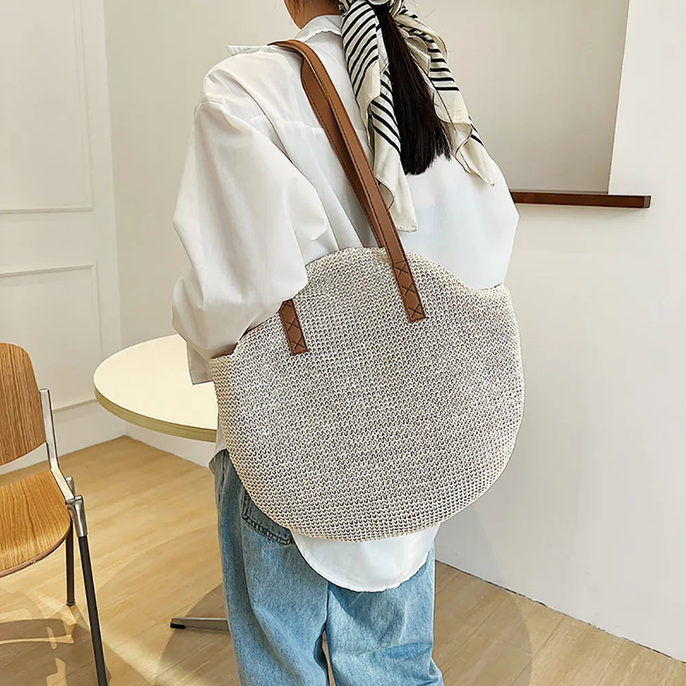 Handmade Boho Straw Beach Tote
