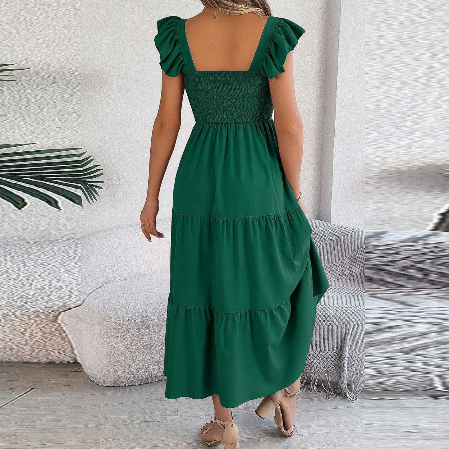 Square Neck Sleeveless Maxi Dress