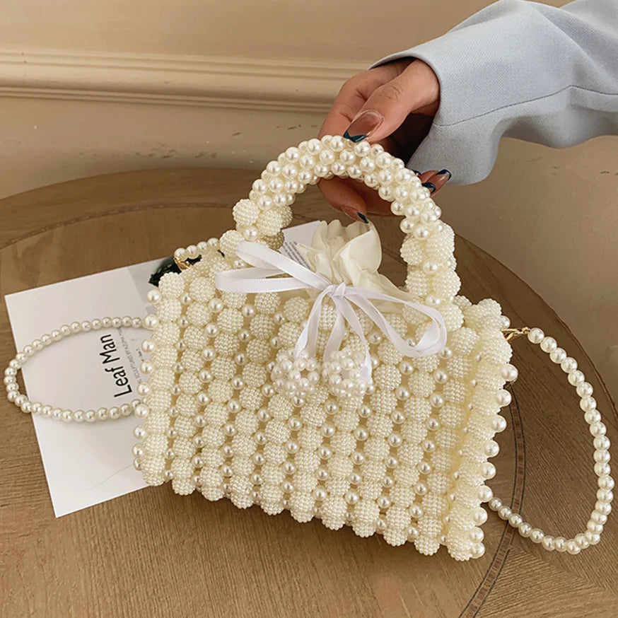 Luxury Handmade Pearl Beaded Evening Bag