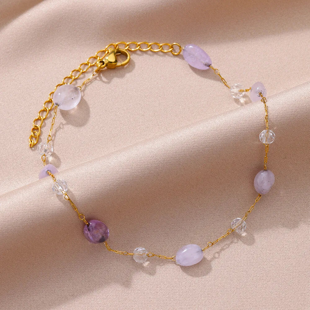 Gold Opal Stone Anklet