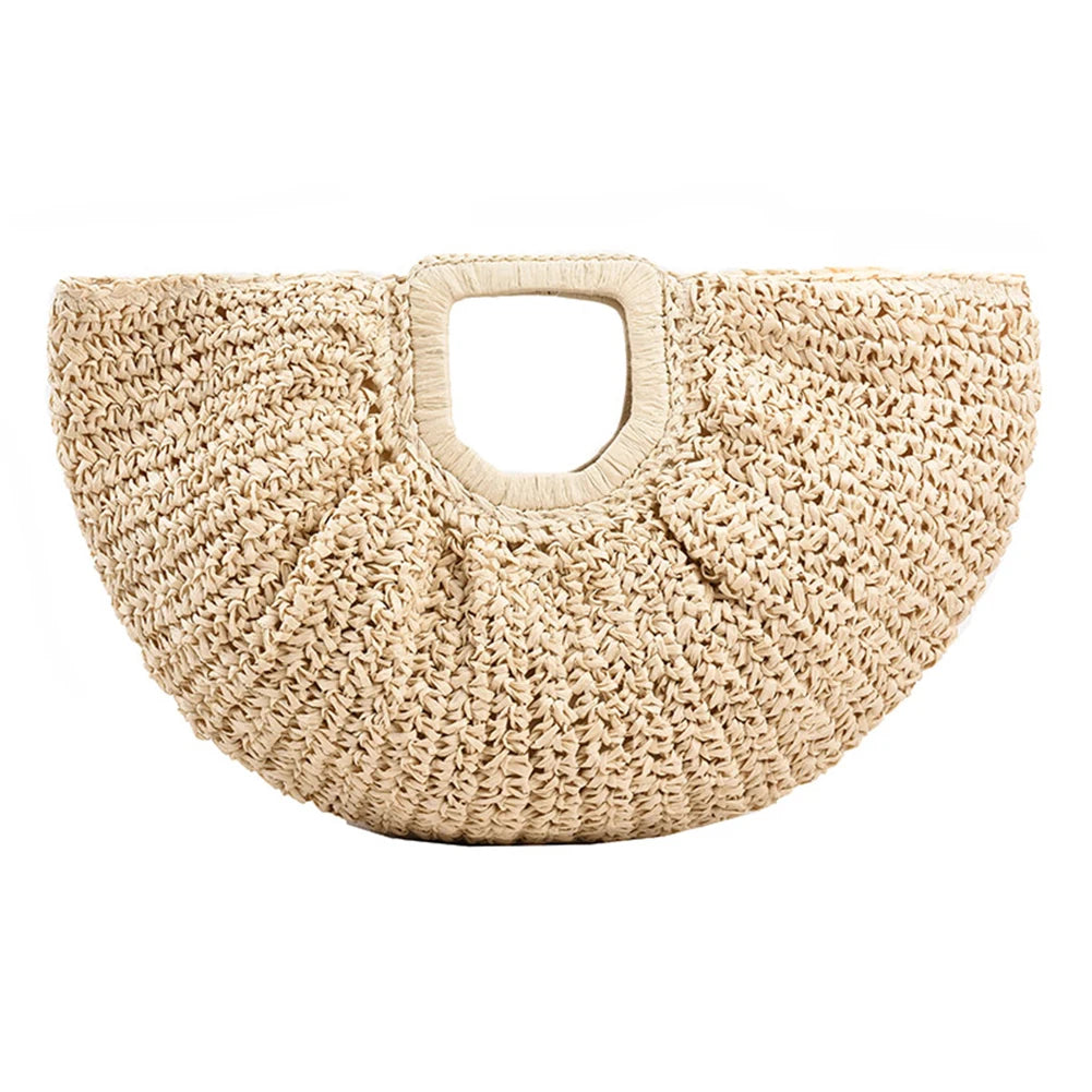 Handmade Boho Straw Beach Tote
