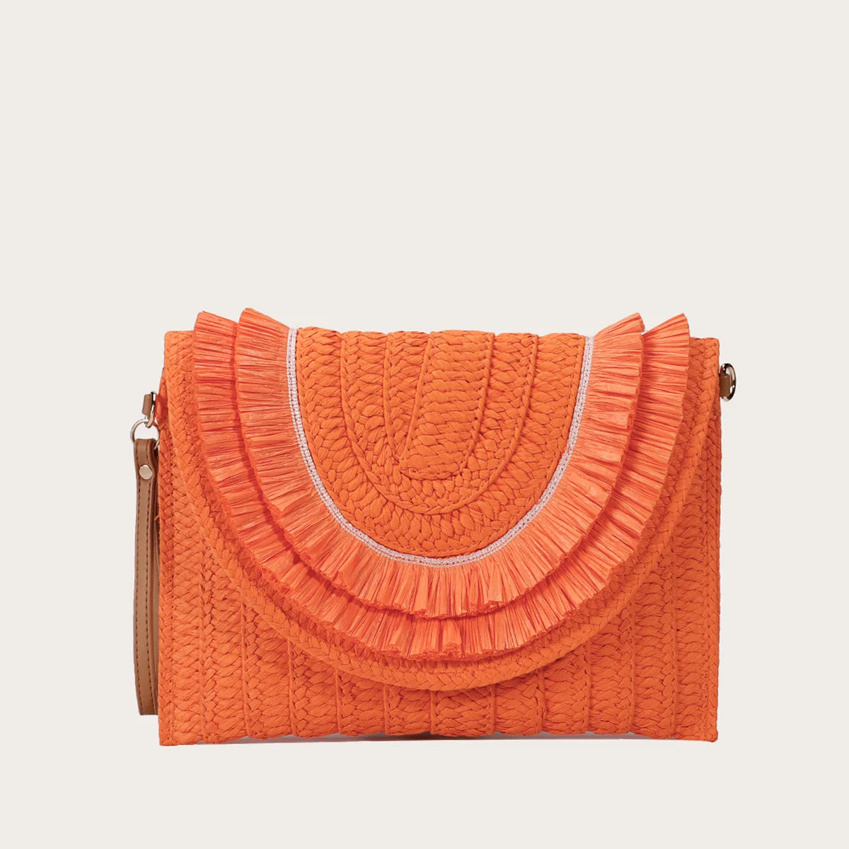 Handmade Raffia Straw Crossbody Clutch