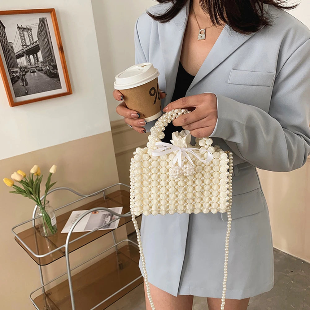 Luxury Handmade Pearl Beaded Evening Bag