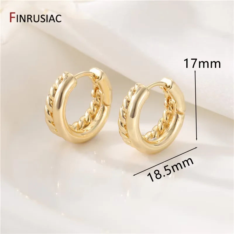 Trendy Gold Circle Hoop Earrings