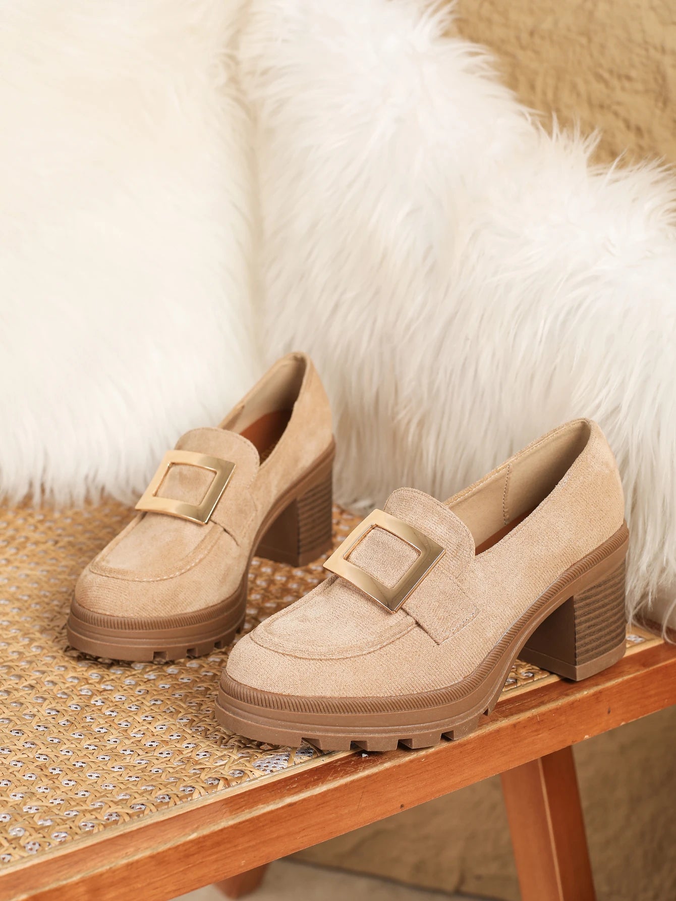 Spring 2025 Retro Chunky Heel Loafers