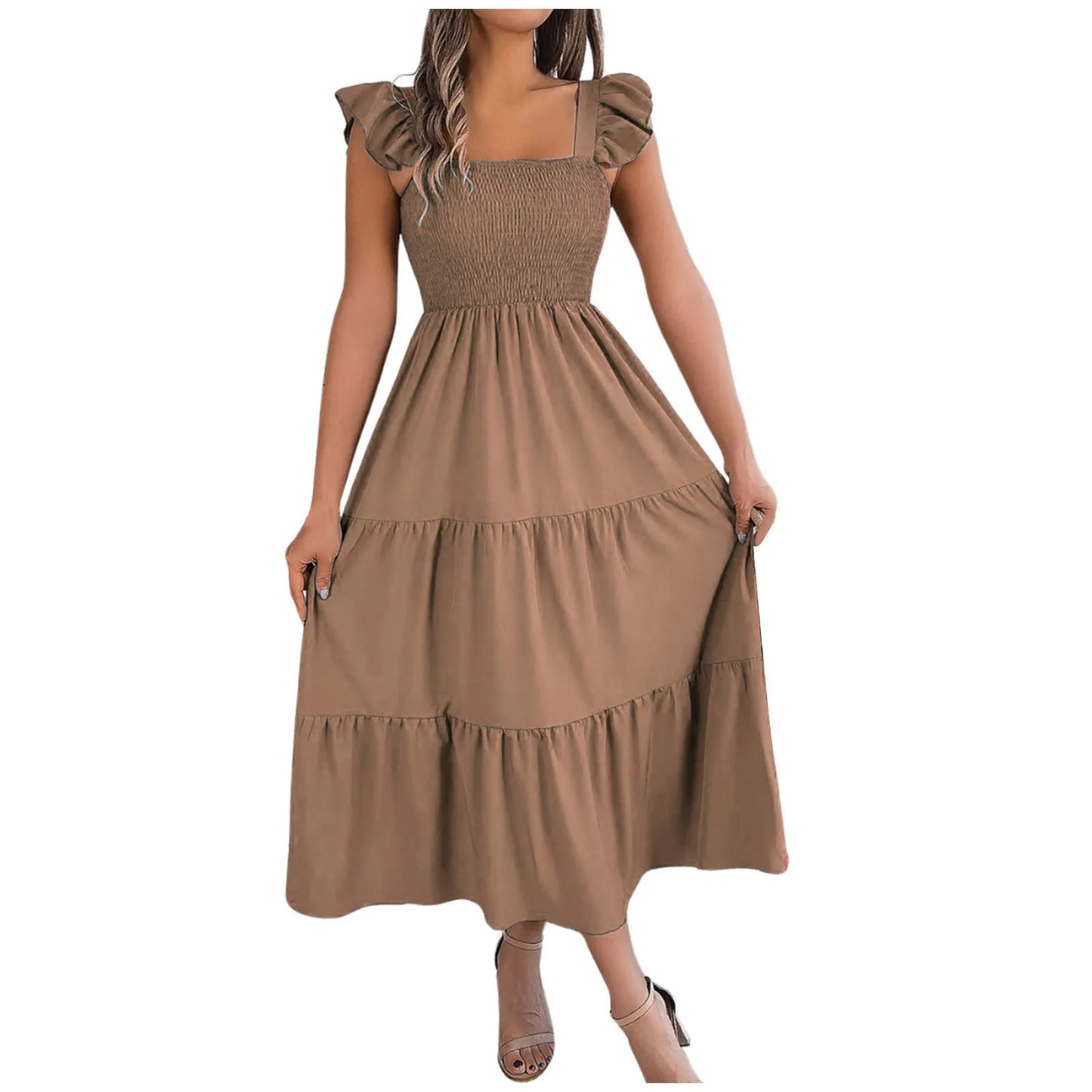 Square Neck Sleeveless Maxi Dress