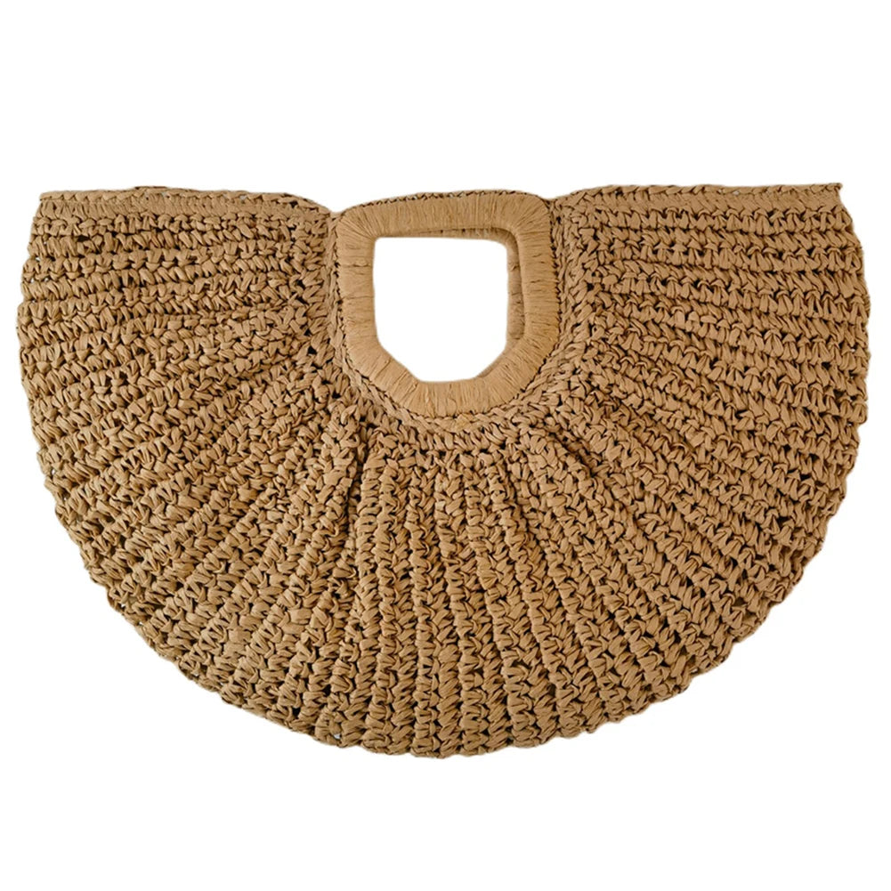 Handmade Boho Straw Beach Tote