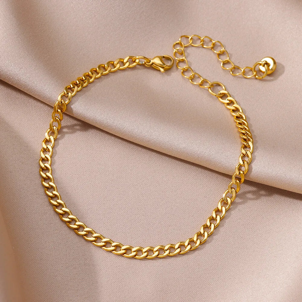Gold Twist Chain Anklet
