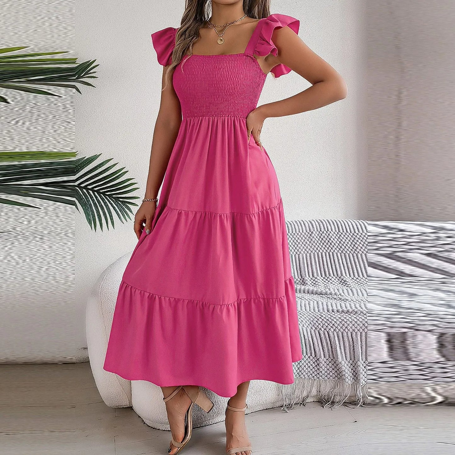Square Neck Sleeveless Maxi Dress