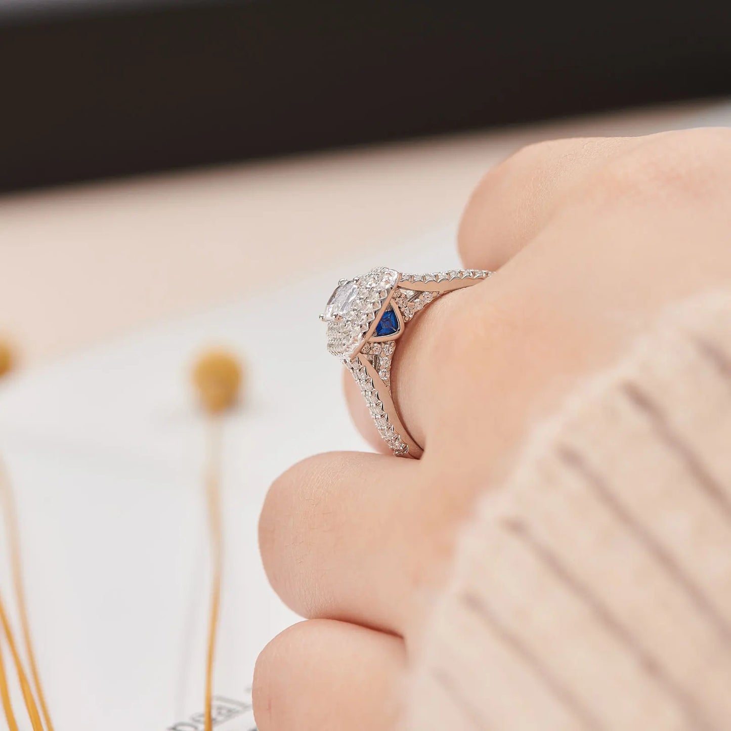 Radiant Cut Double Halo Engagement Ring