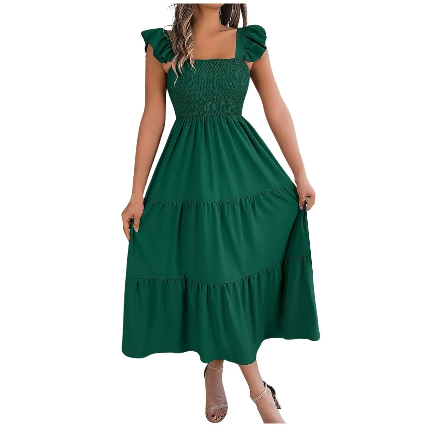 Square Neck Sleeveless Maxi Dress