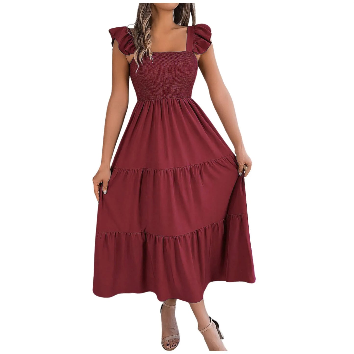 Square Neck Sleeveless Maxi Dress