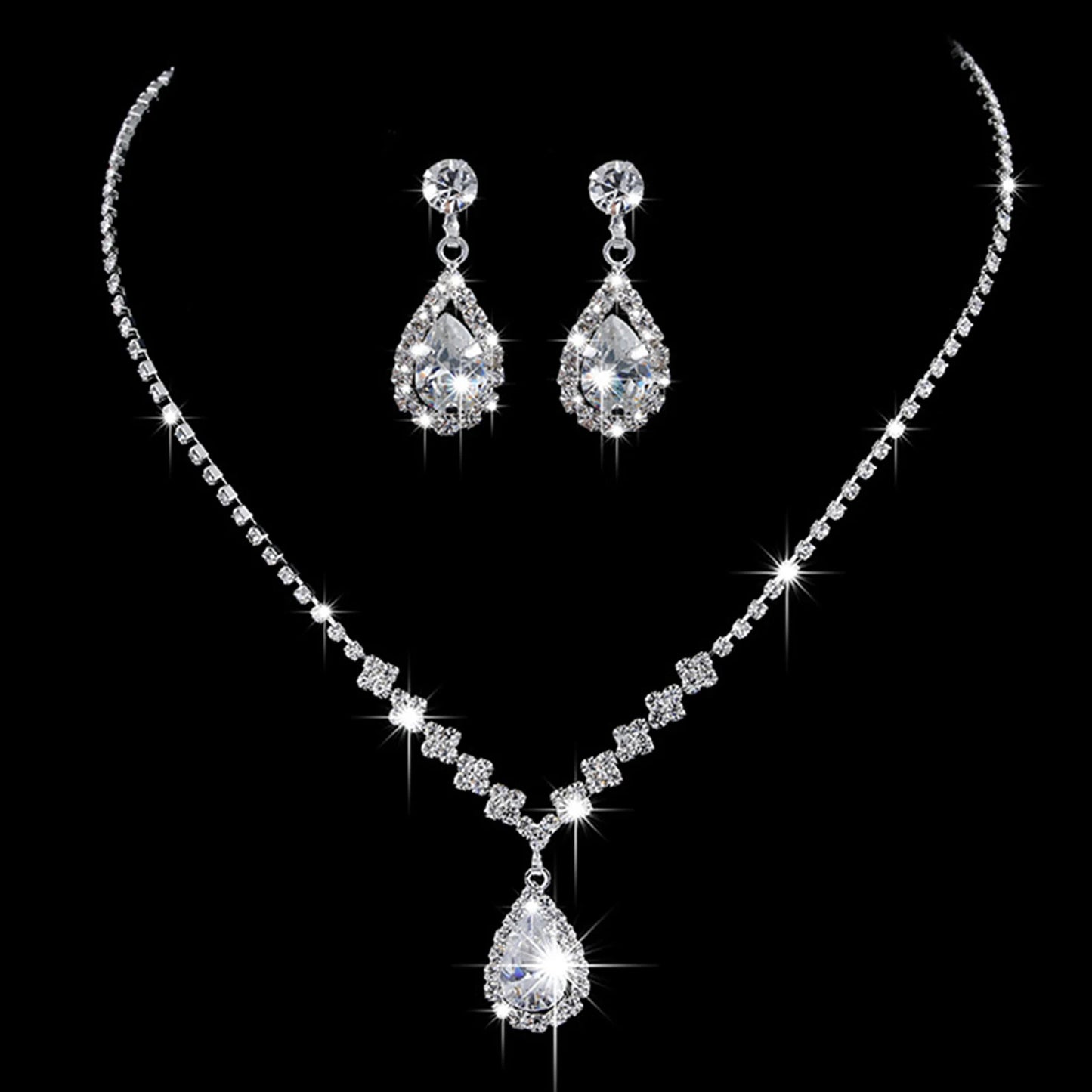 Elegant Droplet Necklace & Earring Set