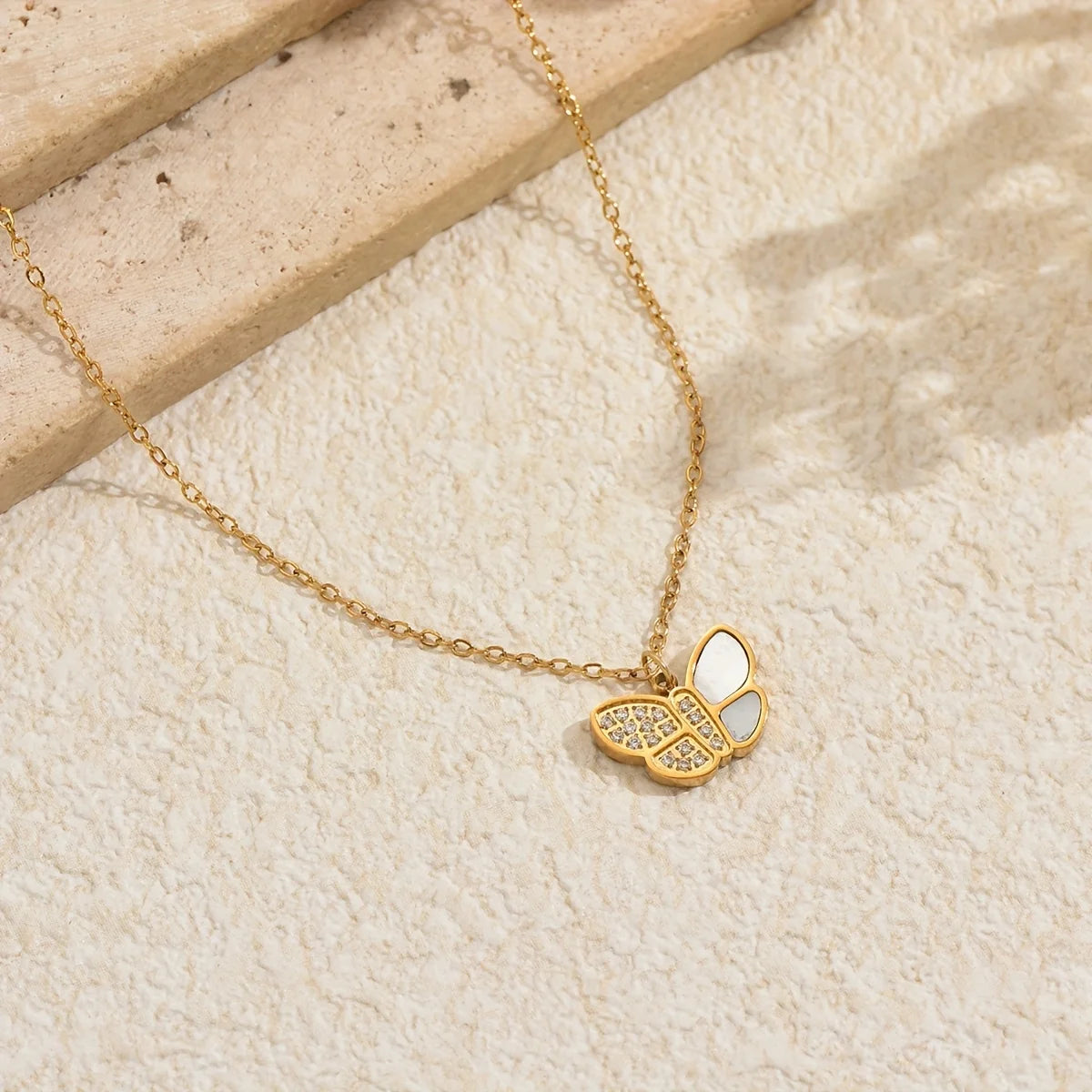 Gold Butterfly Pendant Necklace