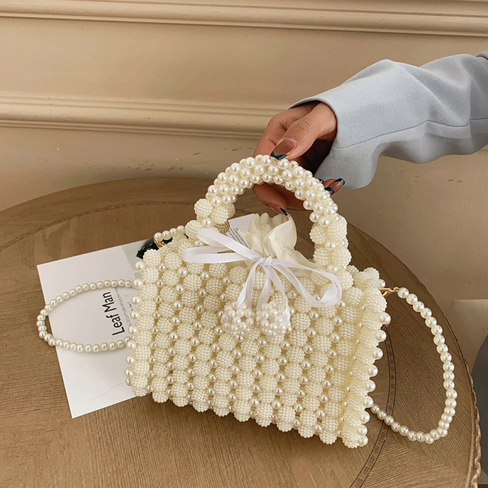 Luxury Handmade Pearl Beaded Evening Bag