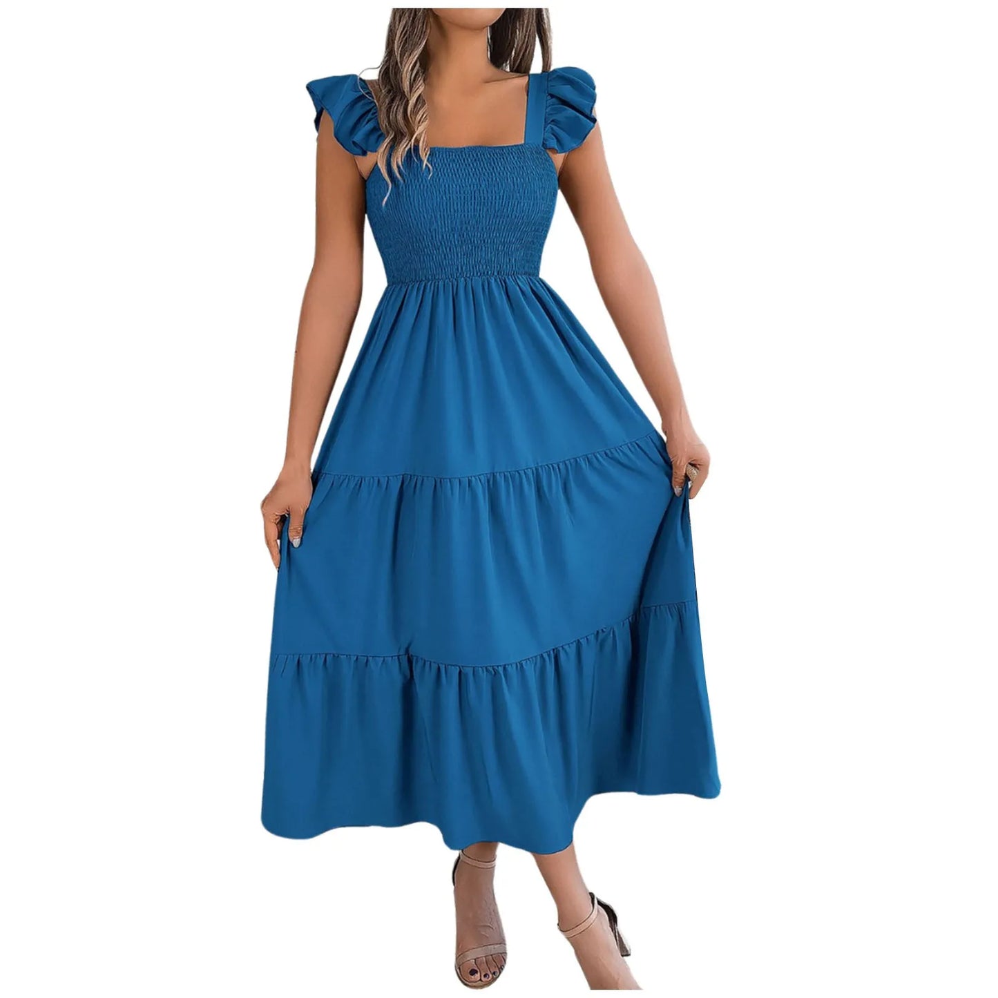 Square Neck Sleeveless Maxi Dress