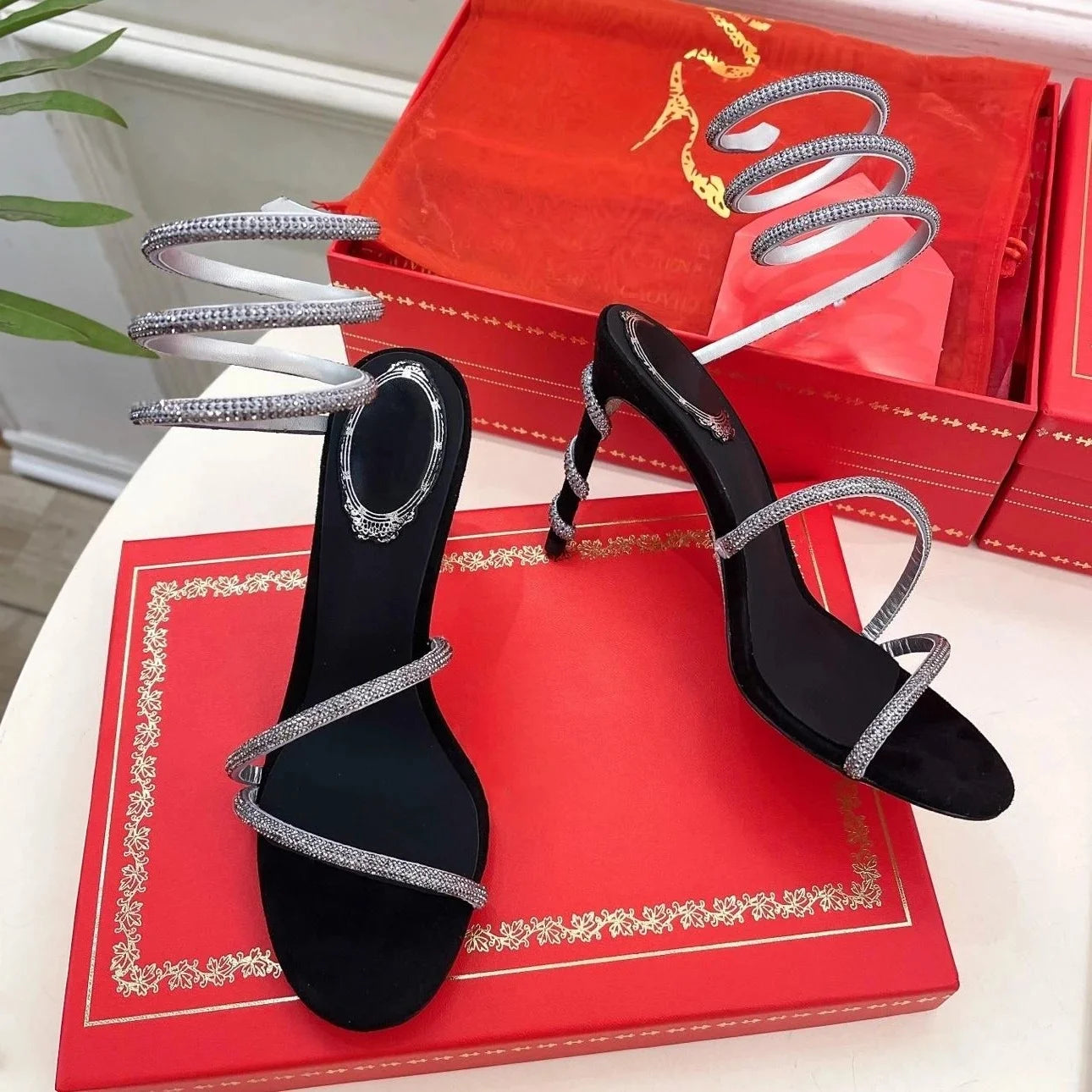 Genuine Leather Pointed-Toe Mules