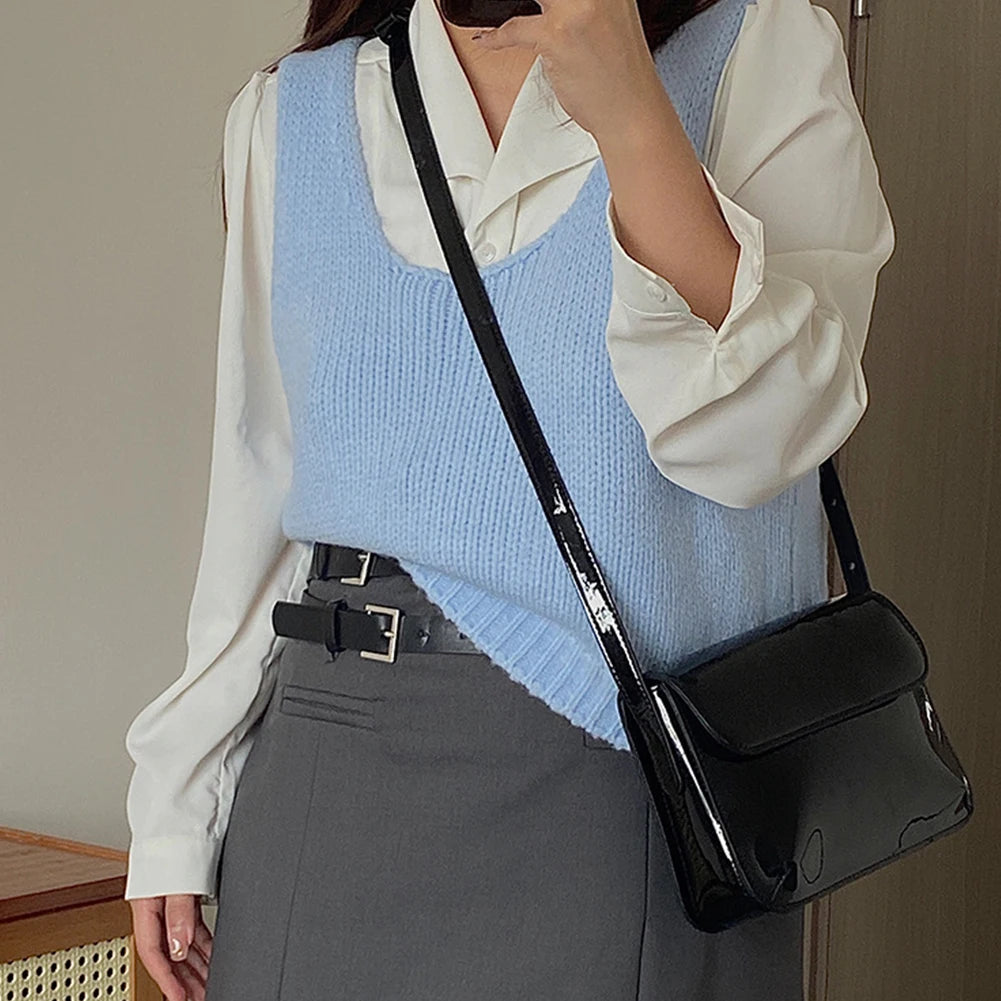 Retro Small Square PU Leather Messenger Bag