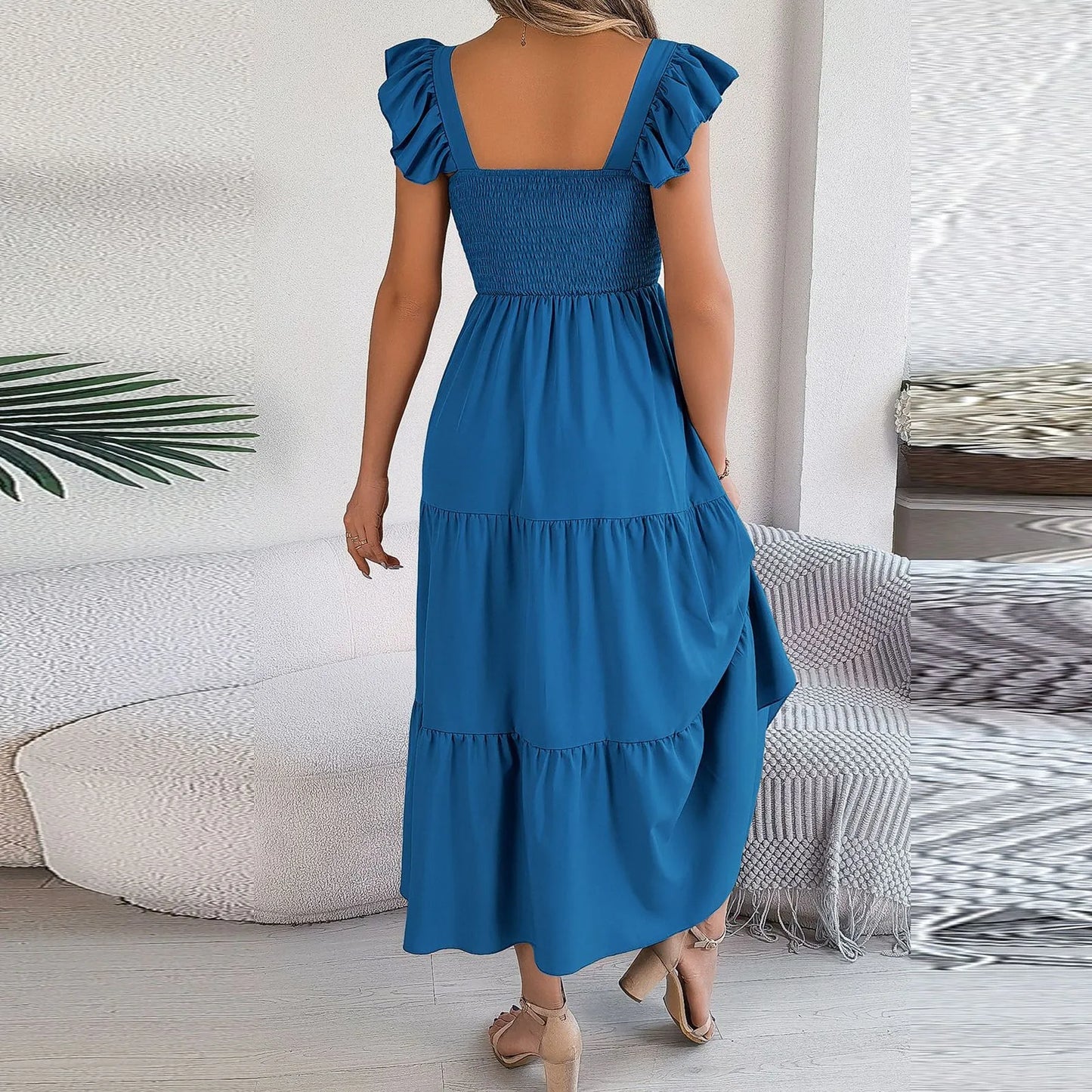 Square Neck Sleeveless Maxi Dress
