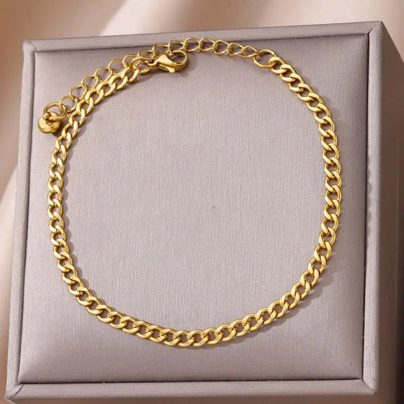 Gold Twist Chain Anklet