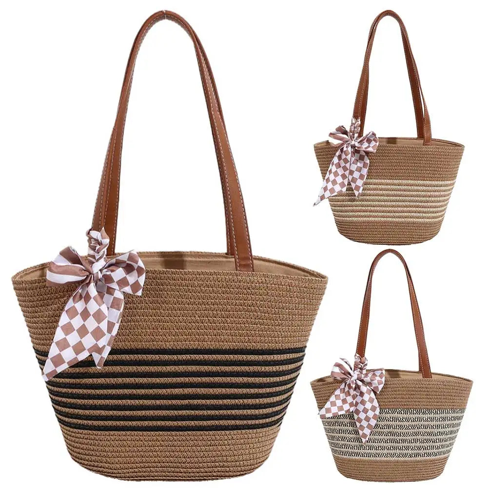 Large Straw Crochet Tote Bag