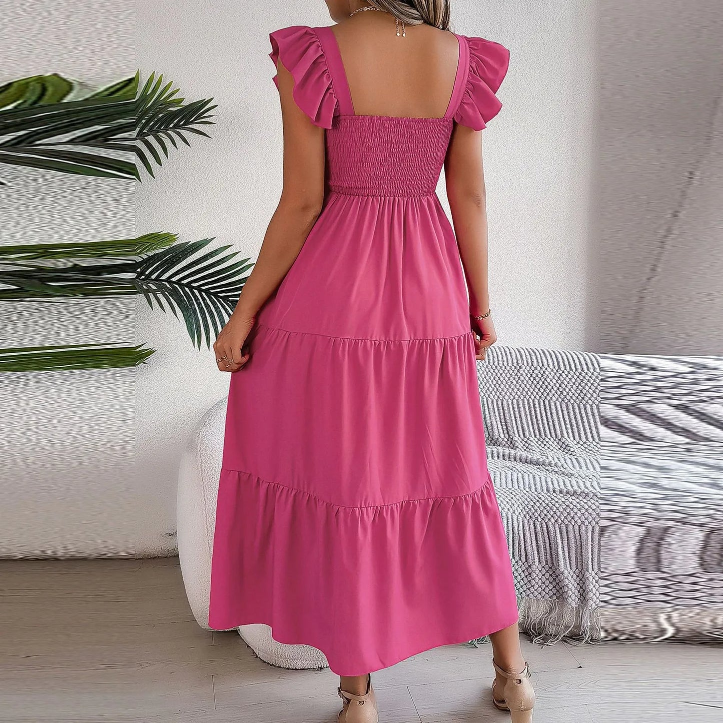 Square Neck Sleeveless Maxi Dress