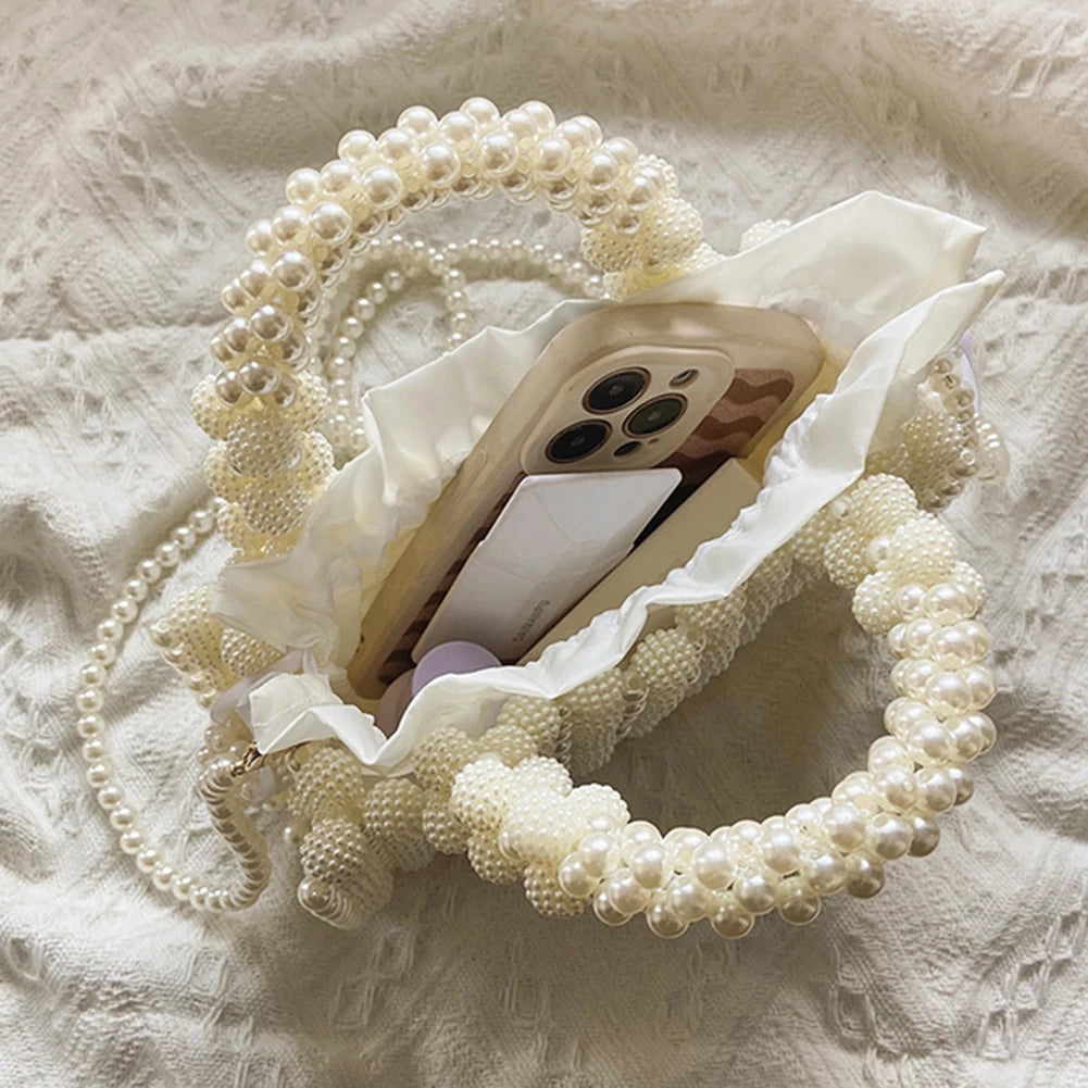 Luxury Handmade Pearl Beaded Evening Bag