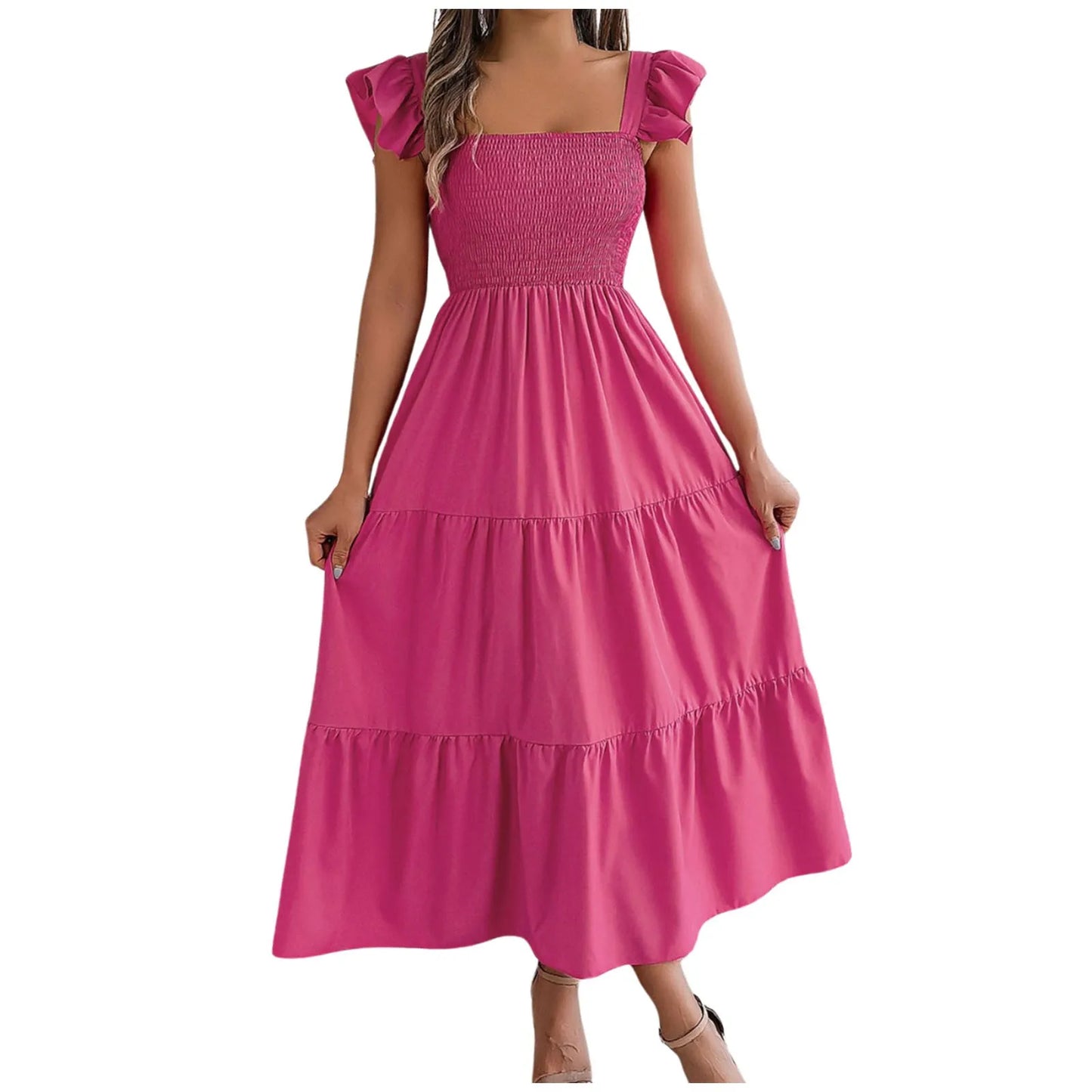Square Neck Sleeveless Maxi Dress