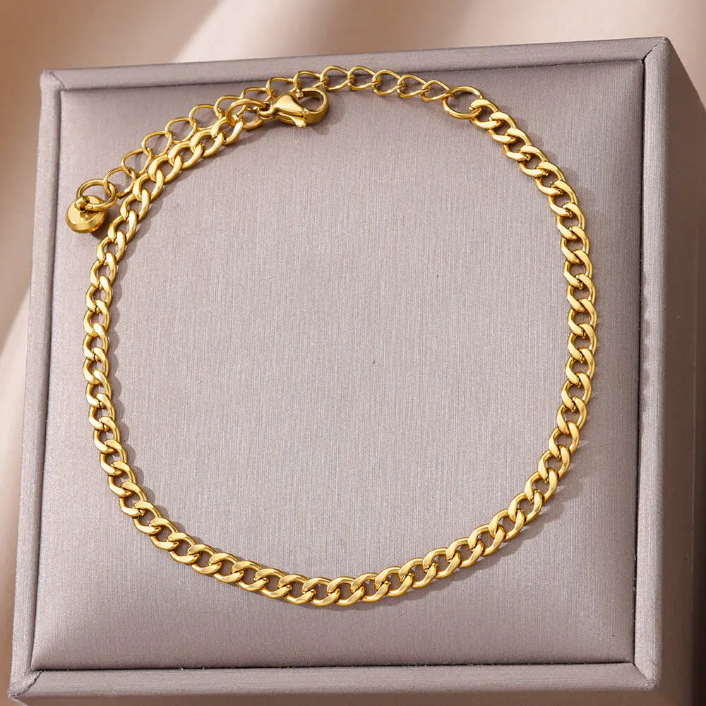 Gold Twist Chain Anklet