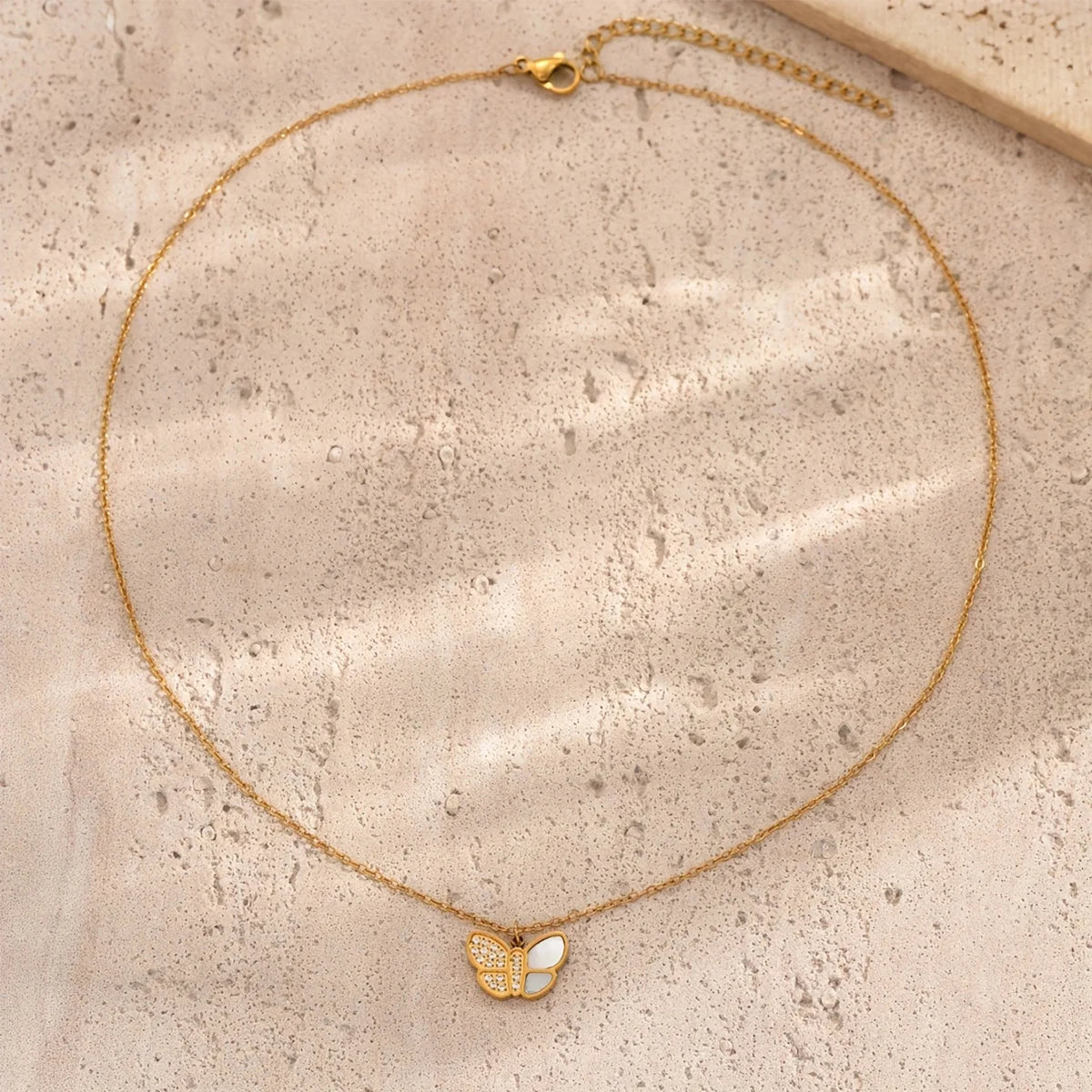 Gold Butterfly Pendant Necklace