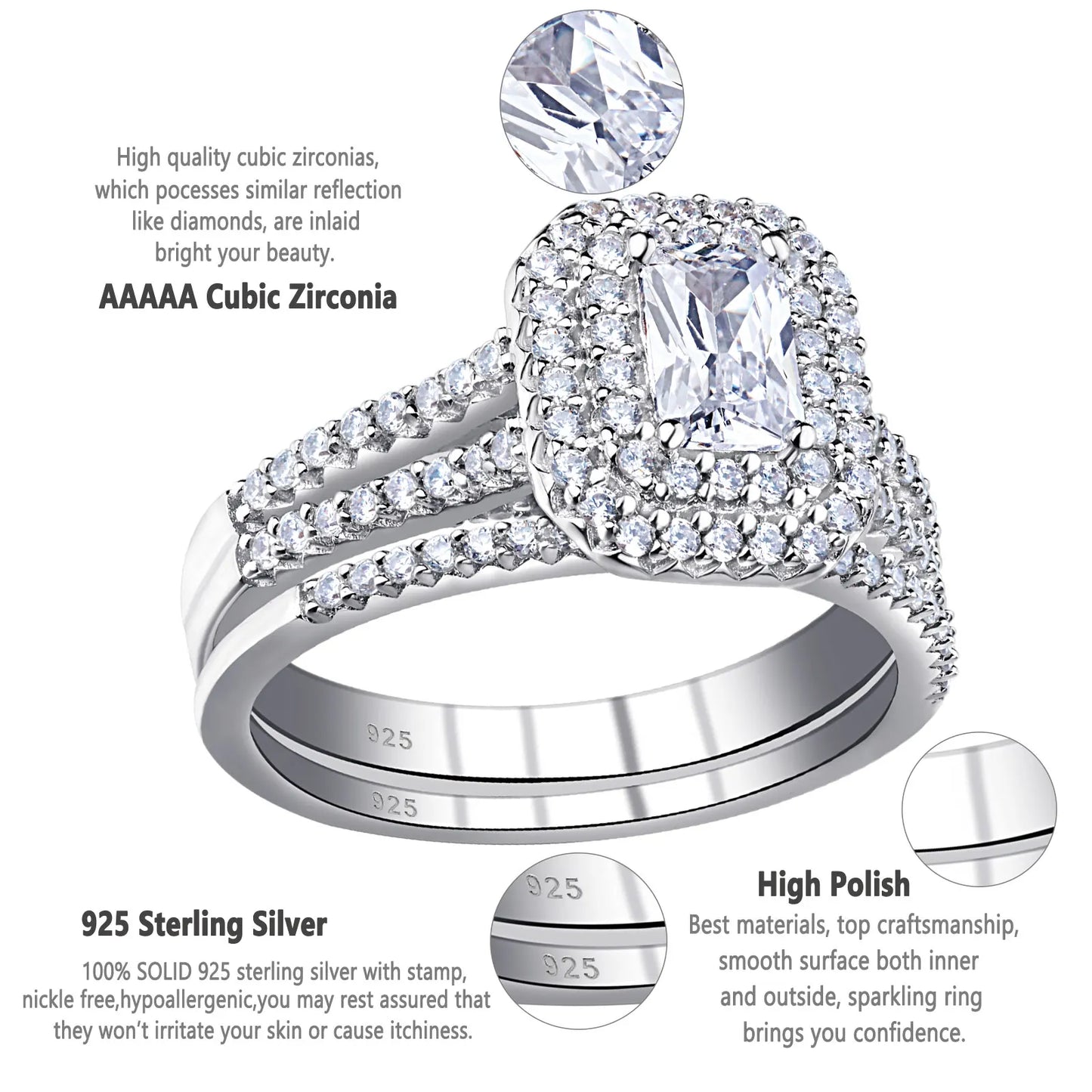Radiant Cut Double Halo Engagement Ring