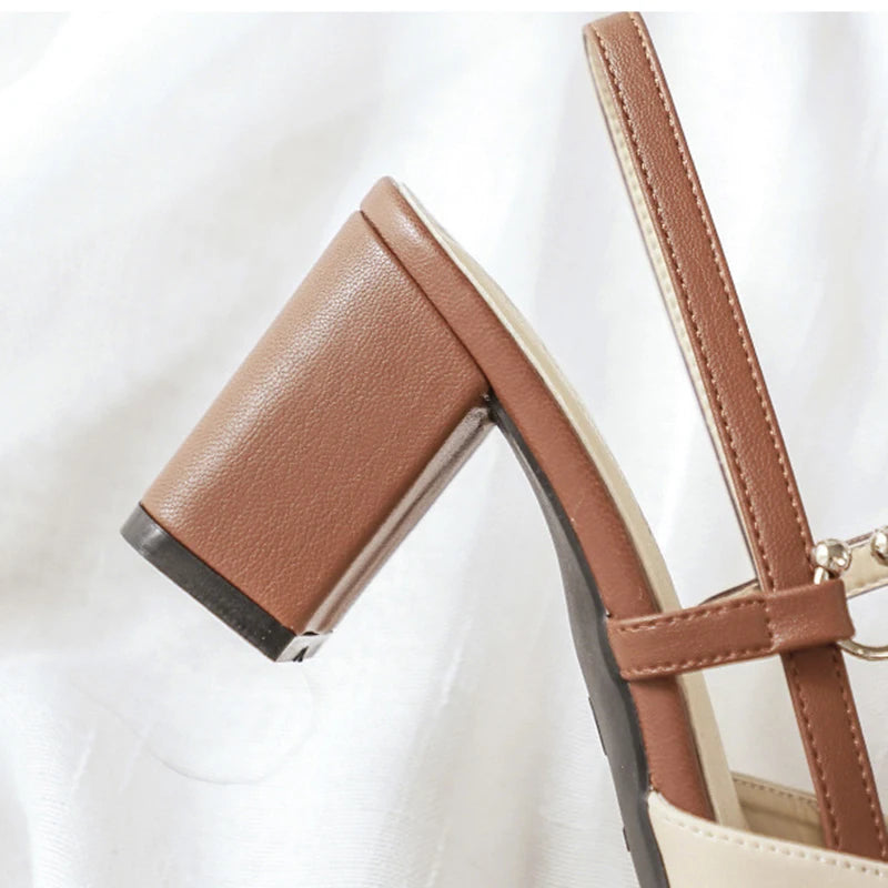 Pointed Toe Block Heel Sandals