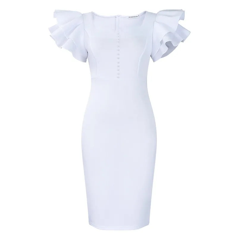 Boutique Wholesale 2025 Summer New Fashionable Temperament Square Collar High Waist Elegant Women's Dress