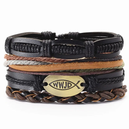 New Fashion Vintage Beads Leather Men Bracelets For Women Femme Homme Male Jewelry