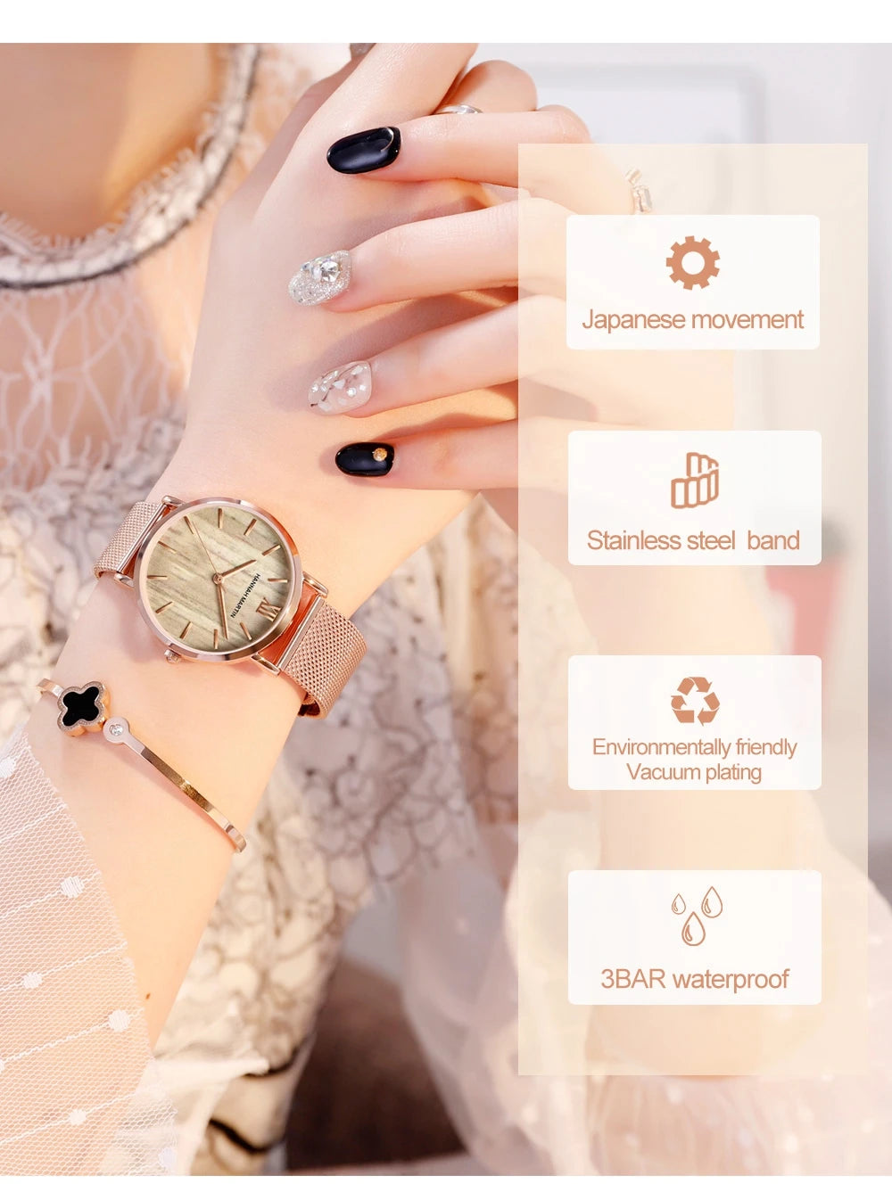 Luxury Rose Gold Women's Watch