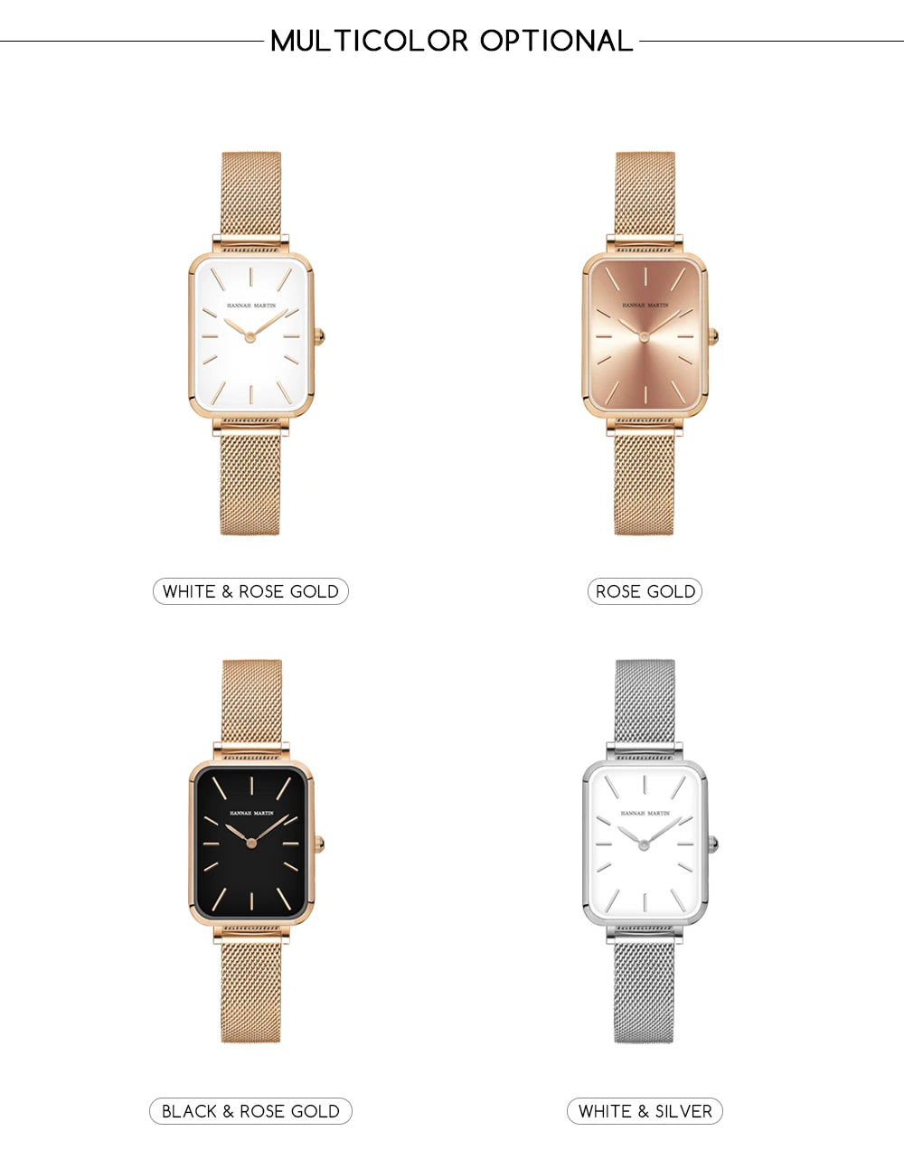 Square Mesh Strap Watch
