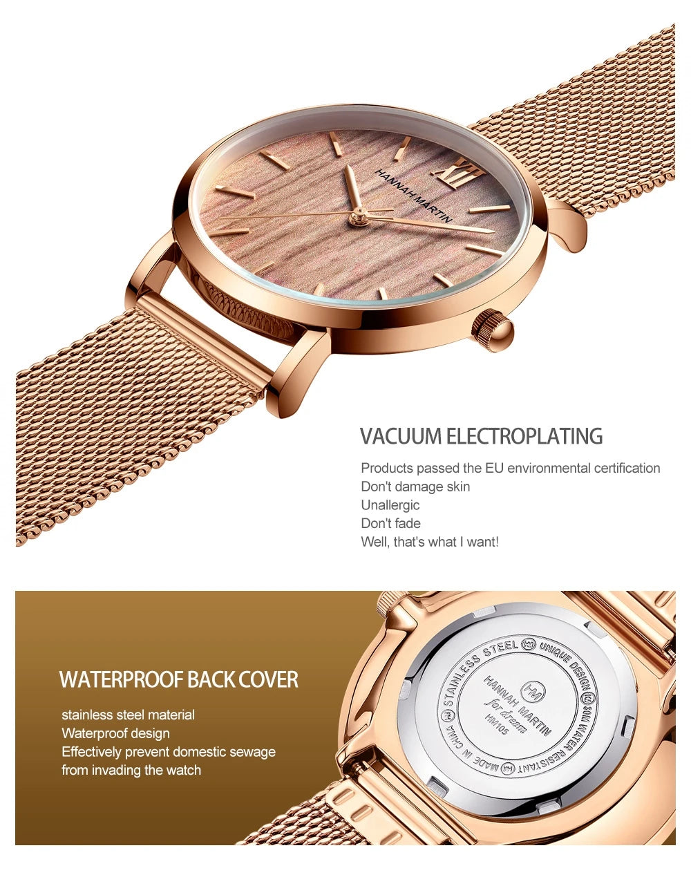 Luxury Rose Gold Women's Watch