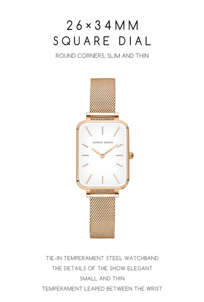 Square Mesh Strap Watch