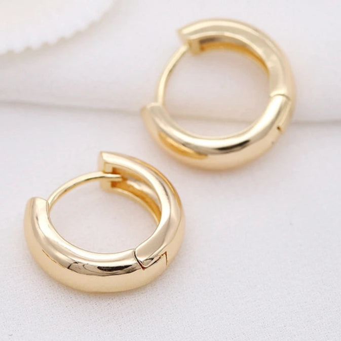 Trendy Gold Circle Hoop Earrings
