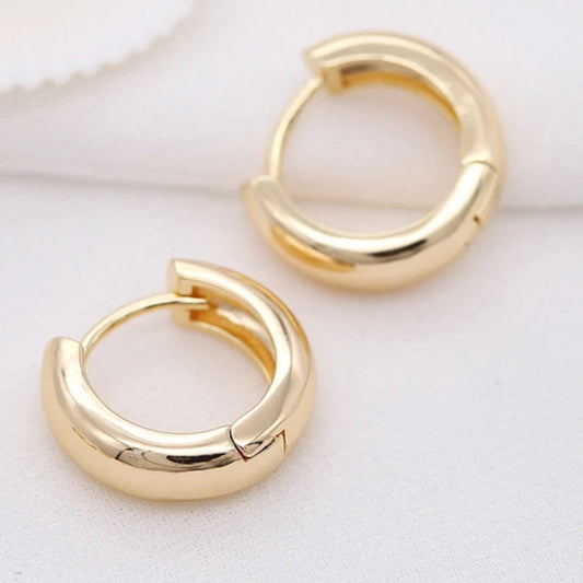 Trendy Gold Circle Hoop Earrings