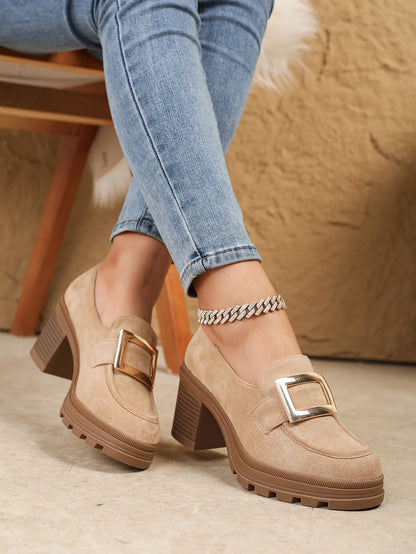Spring 2025 Retro Chunky Heel Loafers